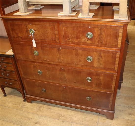 A 1920s mahogany five drawer chest W.114cm